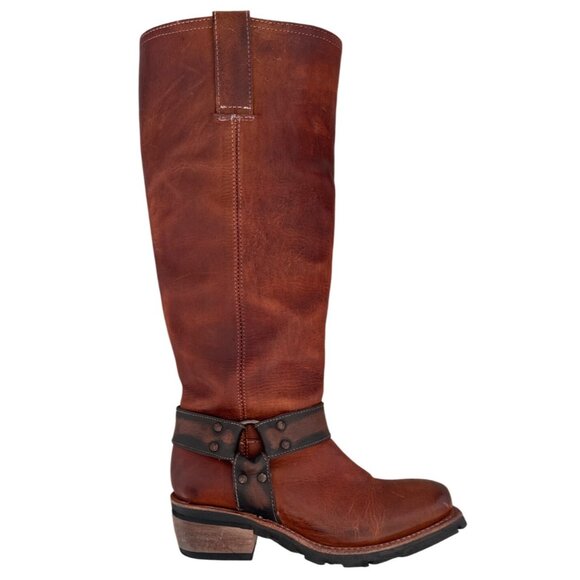 freebird Shoes - Freebird Women's Wagner Brown Leather Harness Boots Size 6